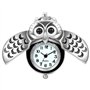 JewelryWe Montre de Poche Gousset Mignon Hibou Chiffre Cadran Blanc Pendentif Chaîne Alliage Homme Femme