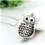 JewelryWe Montre de Poche Gousset Mignon Hibou Chiffre Cadran Blanc Pendentif Chaîne Alliage Homme Femme