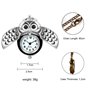 JewelryWe Montre de Poche Gousset Mignon Hibou Chiffre Cadran Blanc Pendentif Chaîne Alliage Homme Femme