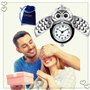 JewelryWe Montre de Poche Gousset Mignon Hibou Chiffre Cadran Blanc Pendentif Chaîne Alliage Homme Femme