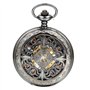 JewelryWe Montre de Poche Gousset Homme-Mécanique Manuel-Romain Chiffre Cadran-Squelette avec Sac Cadeau