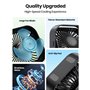 TOPK Lot de 2 mini ventilateurs de table USB - Fonctionnement silencieux et flux d'air puissant - 3 vitesses et tête rotative à