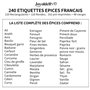 Joyoldelf 240 Etiquettes Epices Francais Noires:120 Rectangulaires + 120 Rondes, 48 Étiquettes Vierges + Marqueur, Étiquette Epi