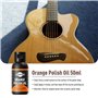 Kit de nettoyage pour guitare acoustique : 50 ml d'huile nettoyante pour cordes, huile de polissage à l'orange et huile de citro