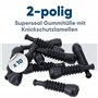 Kalitec KALI01022 Superseal Lot de 10 douilles en caoutchouc à 2 broches avec lamelles de protection anti-torsion noires I Douil