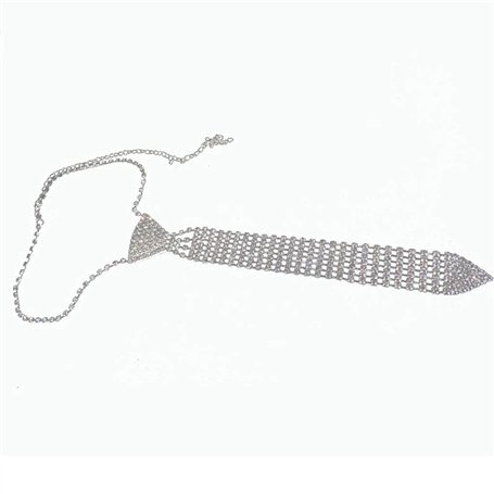 OKwife CFashion Luxe Diamant Cravate Strass Collier Cravate dans Le Banquet De Mariage Fête Club Party Shinning
