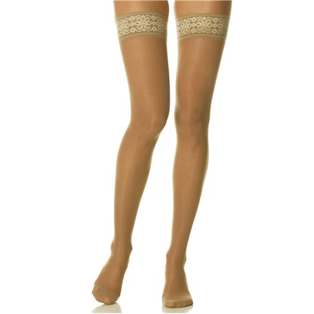 SCUDOTEX Bas Auto Fixant 70 Deniers Maille Tricotée Compression Décroissante Moyenne 15-18 Hg mm Couleur Daino Taille 3