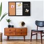 Bakaji Tableau magnétique blanc et noir avec tableau mémo en liège combiné 60 x 40 cm cadre bois avec set craies marqueur effaça