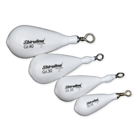 Lot de 4 Pièces Plombs à Poire Plastifiées Blanc avec Roulette