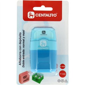 Centauro - Aiguisoir avec double entrée : normal et maximal, diamètres : 8 et 11 mm, parfait pour crayons ronds, hexagonaux et t Centauro - Aiguisoir avec double entrée : normal et maximal