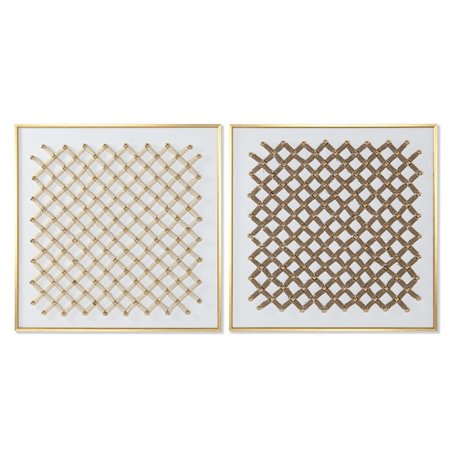 Cadre Home ESPRIT Blanc Doré Naturel Abstrait Moderne 100 x 3