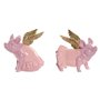 Figurine Décorative Home ESPRIT Rose Cochon 19 x 11 x 17 cm (2 Unités)
