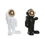 Figurine Décorative Home ESPRIT Blanc Noir Doré Astronaute 20 x 13 x 27 cm (2 Unités)