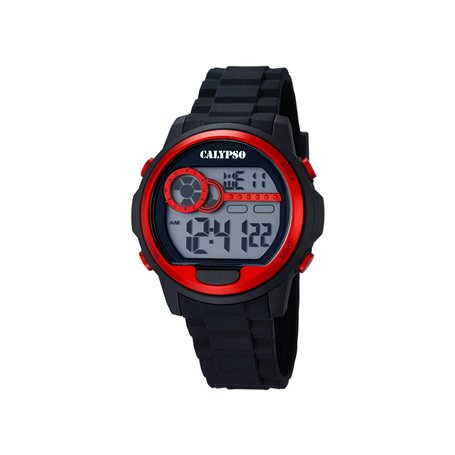CALYPSO CALYPSO-K5667/2-Montre Homme-Quartz-Digitale-Alarme-Chronomètre-Bracelet Plastique Noir