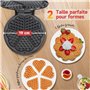 Aigostar Gaufrier pour 5 Gaufres en Forme de Cœur, 1000W, Plaques Antiadhésives de 19 cm, Température Réglable, Indicateur LED,