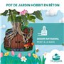 TIN DREAMS FACTORY | Pot de Fleurs Maison Hobbit en Béton Peint à la Main – Cache-Pot Original pour Plantes, Bonsaïs et Fleurs –