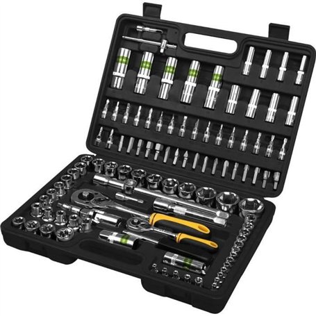 Jeu de clés a douille - Fieldmann - FDG 5001-108R - 108 pieces - Douilles 1/4 et 1/2 - Mallette de rangement