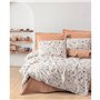 Parure de lit - 1 housse de couette 220 x 240 cm + 2 taies d'oreiller 60 x 60 cm - 100% coton ranforcé - Caramel