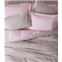 Parure de lit - 1 housse de couette 220 x 240 cm + 2 taies d'oreiller 60 x 60 cm - 100% coton ranforcé - Rose