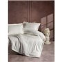 Parure de lit - 1 housse de couette 220 x 240 cm + 2 taies d'oreiller 60 x 60 cm - Satiné 100% coton - Écru