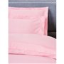 Parure de lit - 1 housse de couette 220 x 240 cm + 2 taies d'oreiller 60 x 60 cm - Satiné 100% coton - Rose
