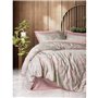 Parure de lit - 1 housse de couette 220 x 240 cm + 2 taies d'oreiller 60 x 60 cm - Satiné 100% coton - Poudre