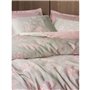 Parure de lit - 1 housse de couette 220 x 240 cm + 2 taies d'oreiller 60 x 60 cm - Satiné 100% coton - Poudre
