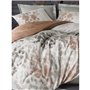 Parure de lit - 1 housse de couette 220 x 240 cm + 2 taies d'oreiller 60 x 60 cm - Satiné 100% coton - Gris