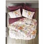 Parure de lit - 1 housse de couette 220 x 240 cm + 2 taies d'oreiller 60 x 60 cm - 100% coton ranforcé - Rouge
