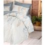 Parure de lit - 1 housse de couette 220 x 240 cm + 2 taies d'oreiller 60 x 60 cm - 100% coton ranforcé - Bleu
