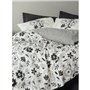 Parure de lit - 1 housse de couette 220 x 240 cm + 2 taies d'oreiller 60 x 60 cm - 100% coton ranforcé - Noir