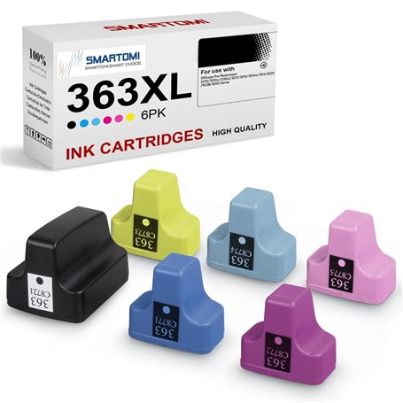SMARTOMI 363 363XL Cartouches d'encre Compatible pour HP 363 363XL HP Photosmart 3110 3110V 3110 XI 3300 3310 8230 8250 C5140 C5