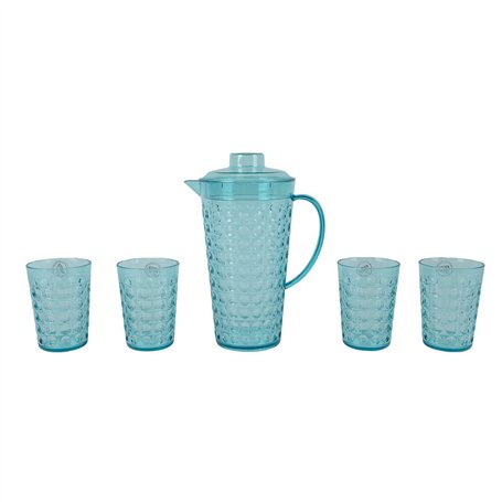 Set de pichets avec verres Lifetime Bleu Plastique 5 Pièces
