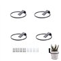 CURTEK Lot de 4 supports muraux pliables en métal pour pot de fleurs de 10