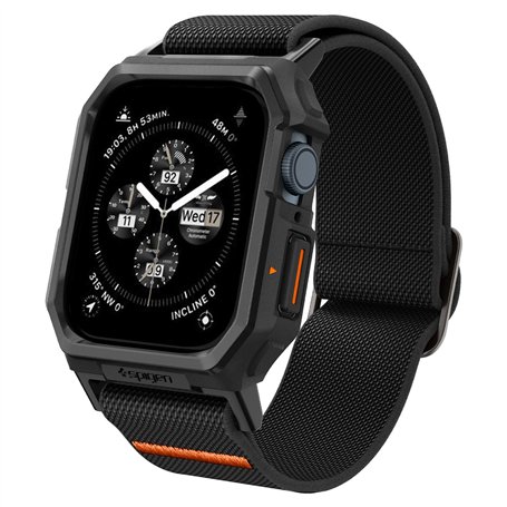 Spigen Lite Fit Pro Coque et Bracelet pour Apple Watch Series 9/8/7 45 mm - Noir Mat