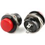 Lot de 10 interrupteurs momentanés à bouton-poussoir momentané - 16 mm - Rouge et noir - 3 A 250 V CA - 2 pôles - Mini interrupt