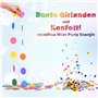 YBwanli Guirlande en Papier Ronde de 12 mètres, fanions triangulaires colorés et confettis, adaptée à la décoration d'anniversai