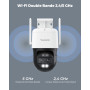 Reolink 4K PTZ Camera Surveillance WiFi Exterieure à Double Objectif, 2,4/5 GHz Wi-FI 6, Zoom 6X, Détection Personne/Véhicule/An
