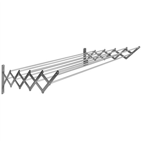 Sauvic 90852 Séchoir à Linge Extensible Inoxydable avec 10 Barres en Aluminium 80 x 13