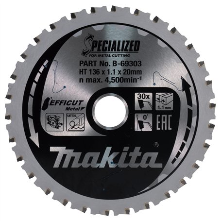 Makita B-69325 Efficut Lame de scie à métaux sans fil en aluminium 33 dents 150 x 1