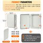 VEVOR Boîte de jonction électrique, 430x330x180 mm boîtier électrique plastique ABS couvercle à charnière, loquet en acier inoxy