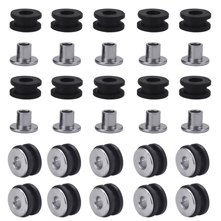 STCRERAG 20 PCS M6 Oeillet Caoutchouc Moto Boulon M6 Moto Acier Rondelles en Caoutchouc Joints en Caoutchouc de Moto Stable Acce