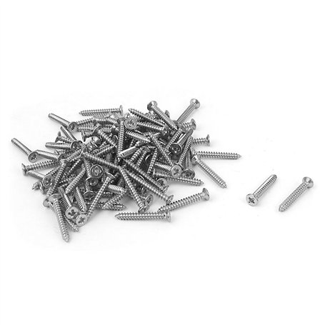 sourcing map Lot de 100 vis autotaraudeuses à tête fraisée M2 (2 x 16 mm)