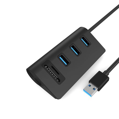 CATECK Hub USB 3.0 à 3 Ports Alimentation par USB avec 2 Fentes de Lecteur de Carte Combo pour iMac