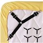 ZENUTA 4 Pièces Réglable Drap de Lit Attaches Triangle élastique Bretelles Gripper Support Clip de Sangles pour Draps de Lit