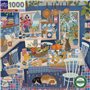 Eeboo - La Cuisine Bleu - Puzzle Adulte 1000 Pièces en Carton illustrant Une Belle Cuisine Bleu - Dimensions 58.5 x 58.5 cm