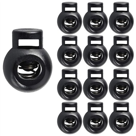 Lot de 12 bloque-cordons à ressort à trou unique en plastique pour cordon de serrage paracorde et sac à dos