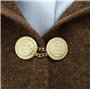 Lot de 3 paires de boutons à coudre (18 mm) or brillant avec motif avec chaîne boutons de chaîne fermeture fermeture décorative