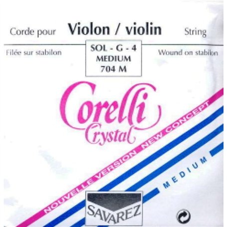 Cordes Corelli Violon Crystal Sol Nylon/Argent filé; Medium