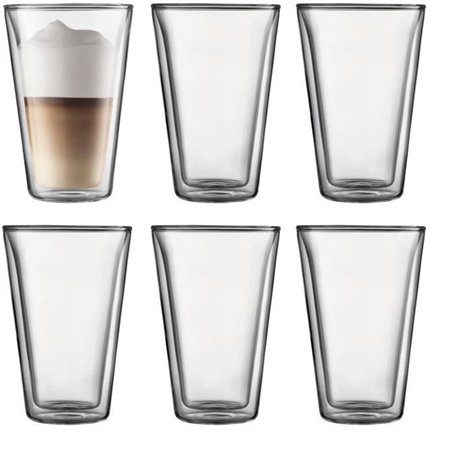 Set 6 verres thermo - BODUM - Canteen - Double paroi - 0.4 l - Transparent
